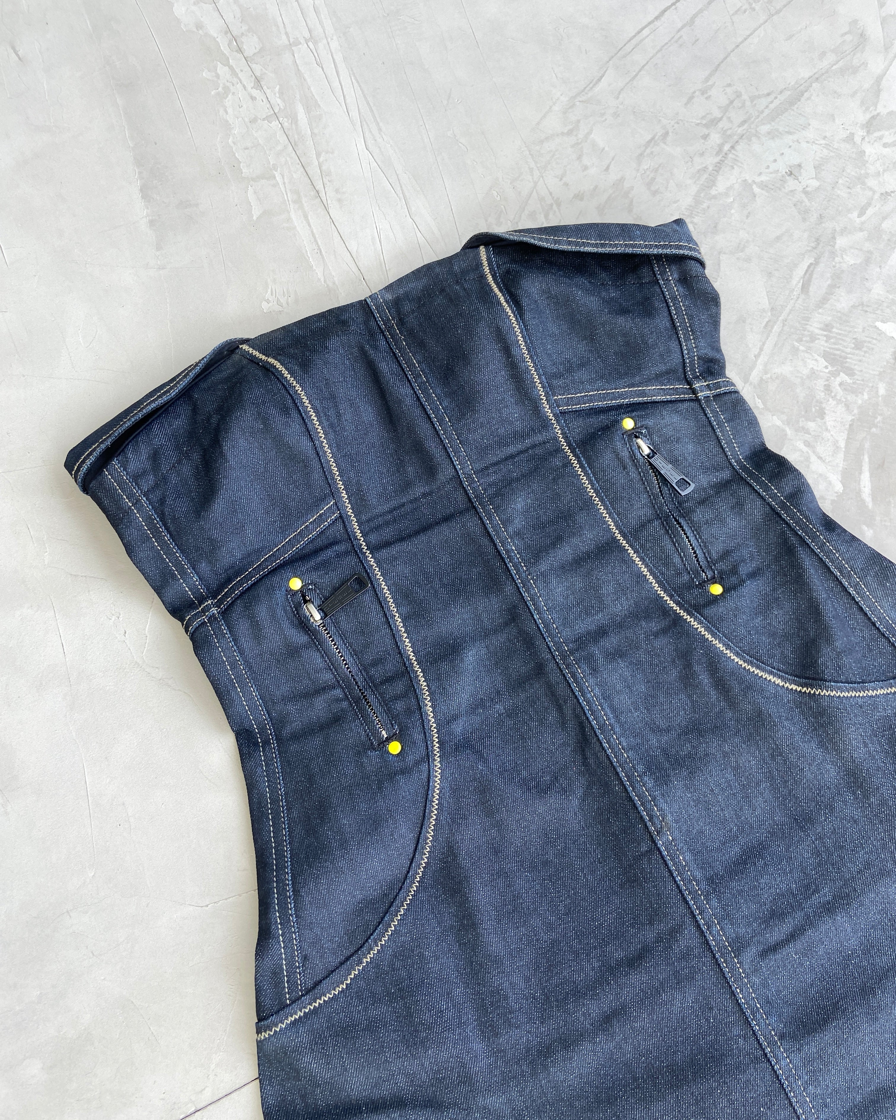 DIESEL 2000'S DENIM STRAPLESS DRESS - M