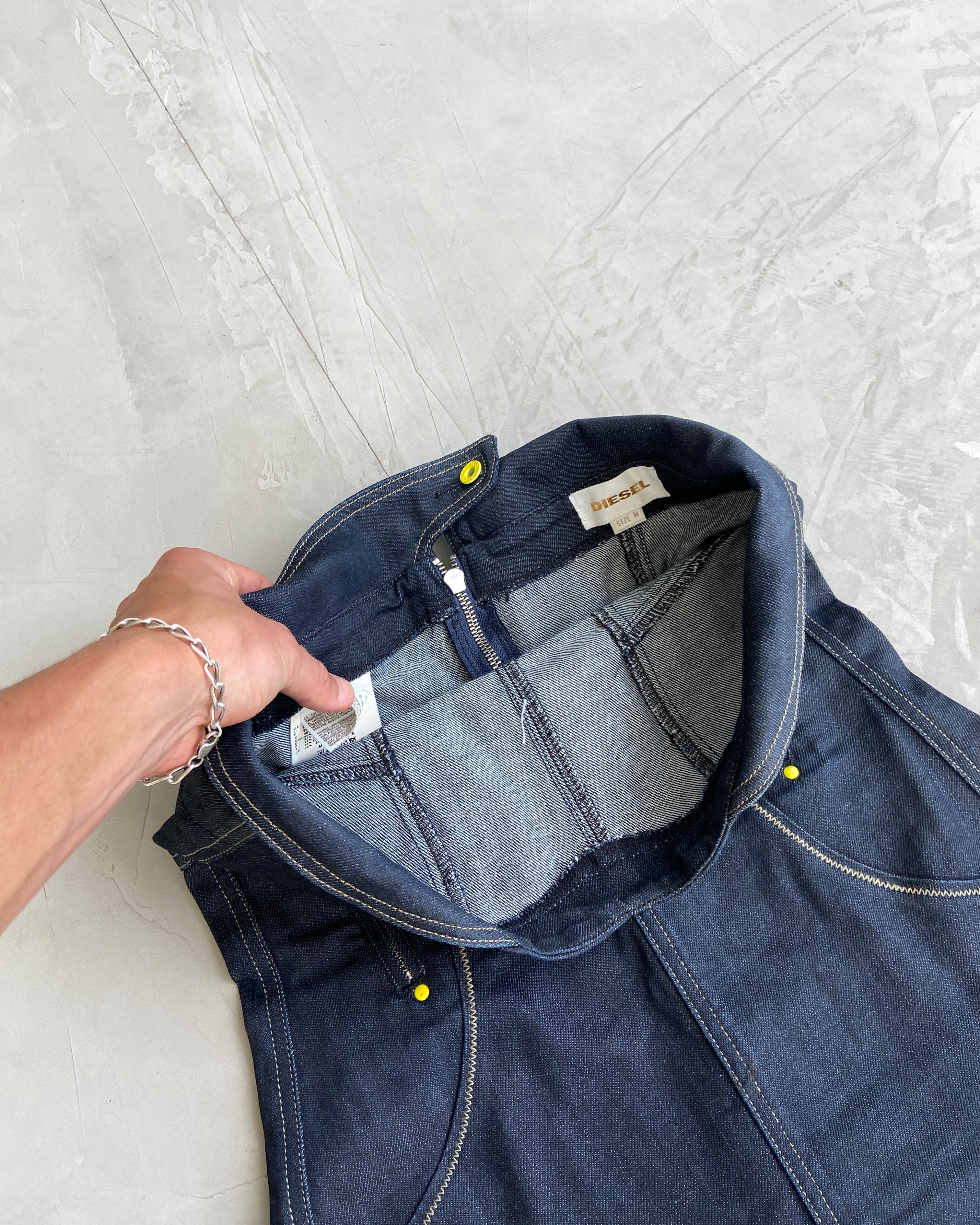 DIESEL 2000'S DENIM STRAPLESS DRESS - M