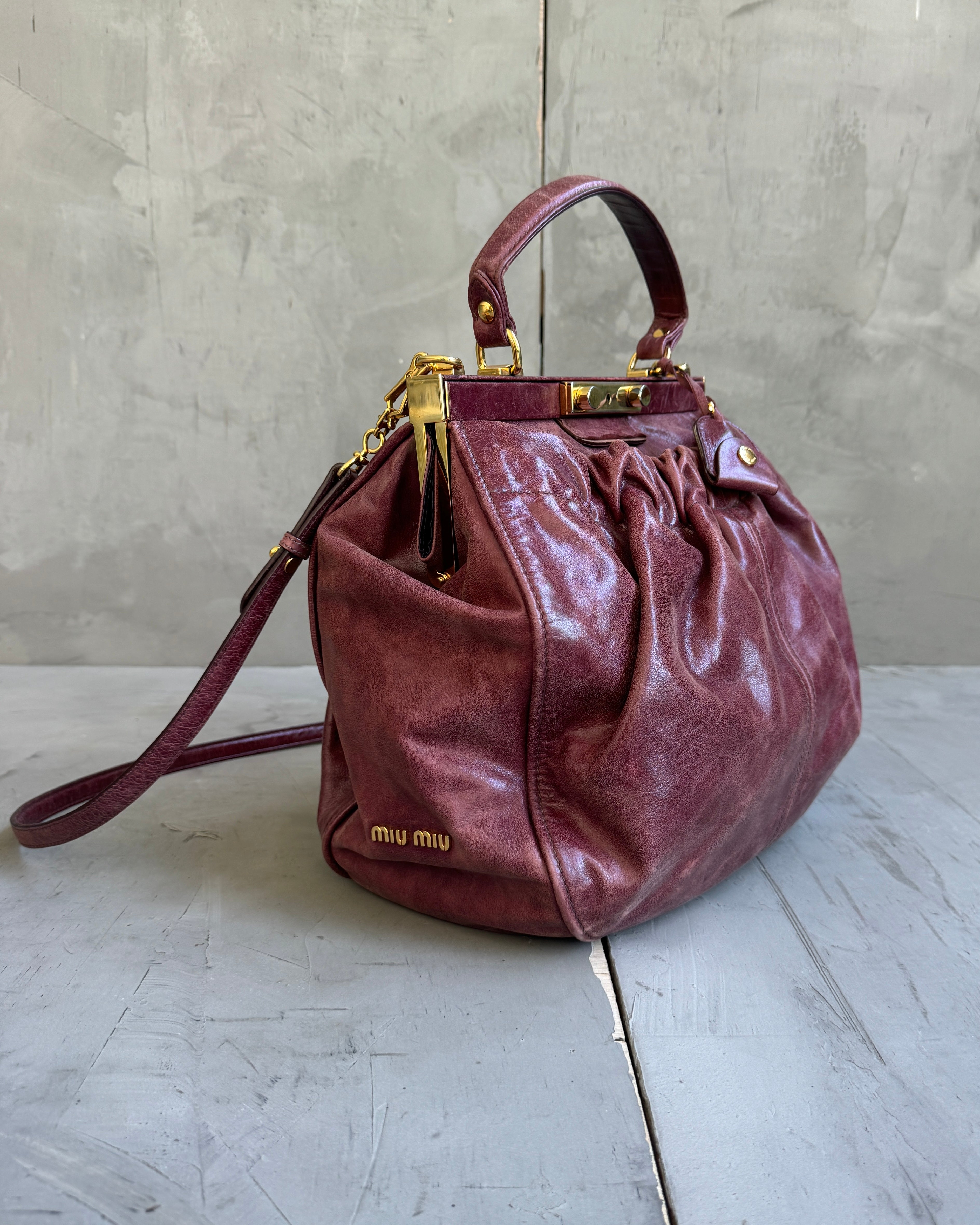 Miu Miu Red Leather Shoulder Bag