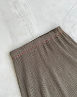 ISSEY MIYAKE KHAKI PLEATED MAXI SKIRT - S