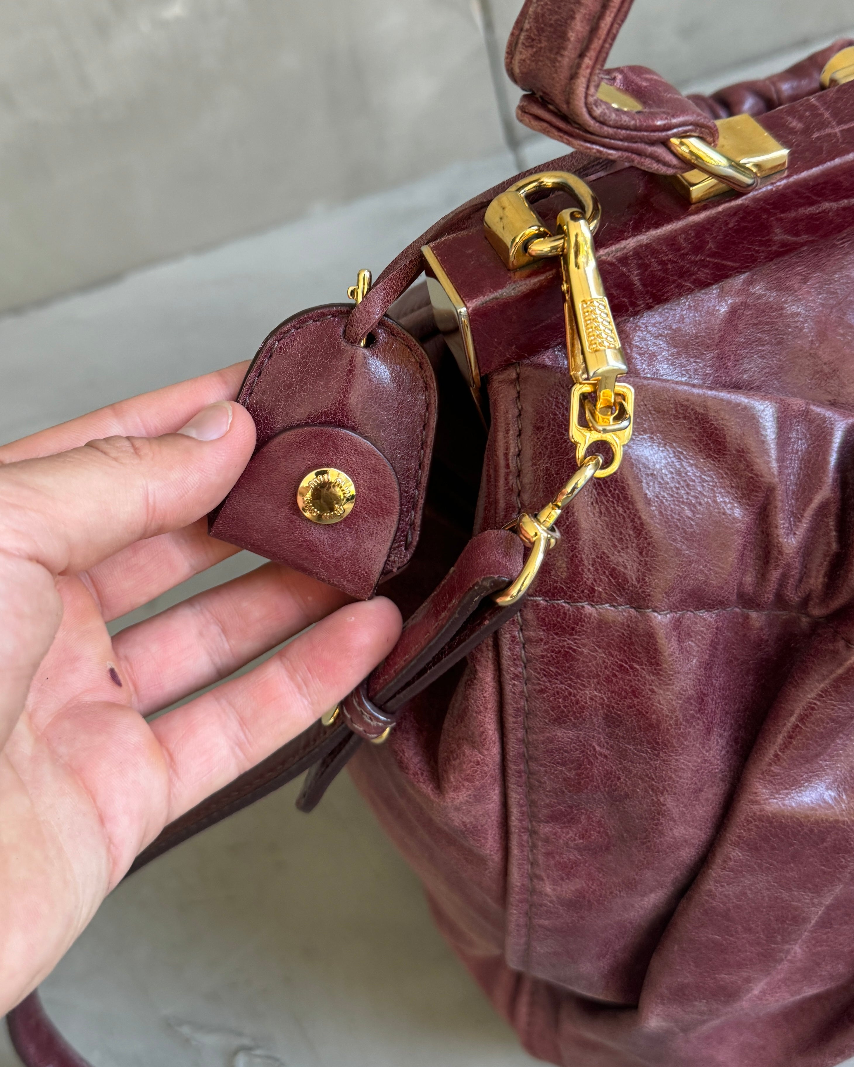 Miu Miu Red Leather Shoulder Bag