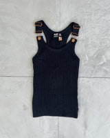 JEAN PAUL GAULTIER 'JPG JEANS' RIBBED VEST TOP - M