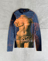 JEAN PAUL GAULTIER SS1999 SOLEIL VENUS DE MILO MESH TOP - M