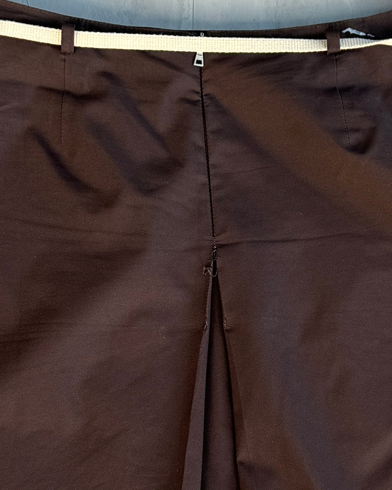 PRADA SPORT 2000'S GORETEX BROWN MIDI SKIRT - L