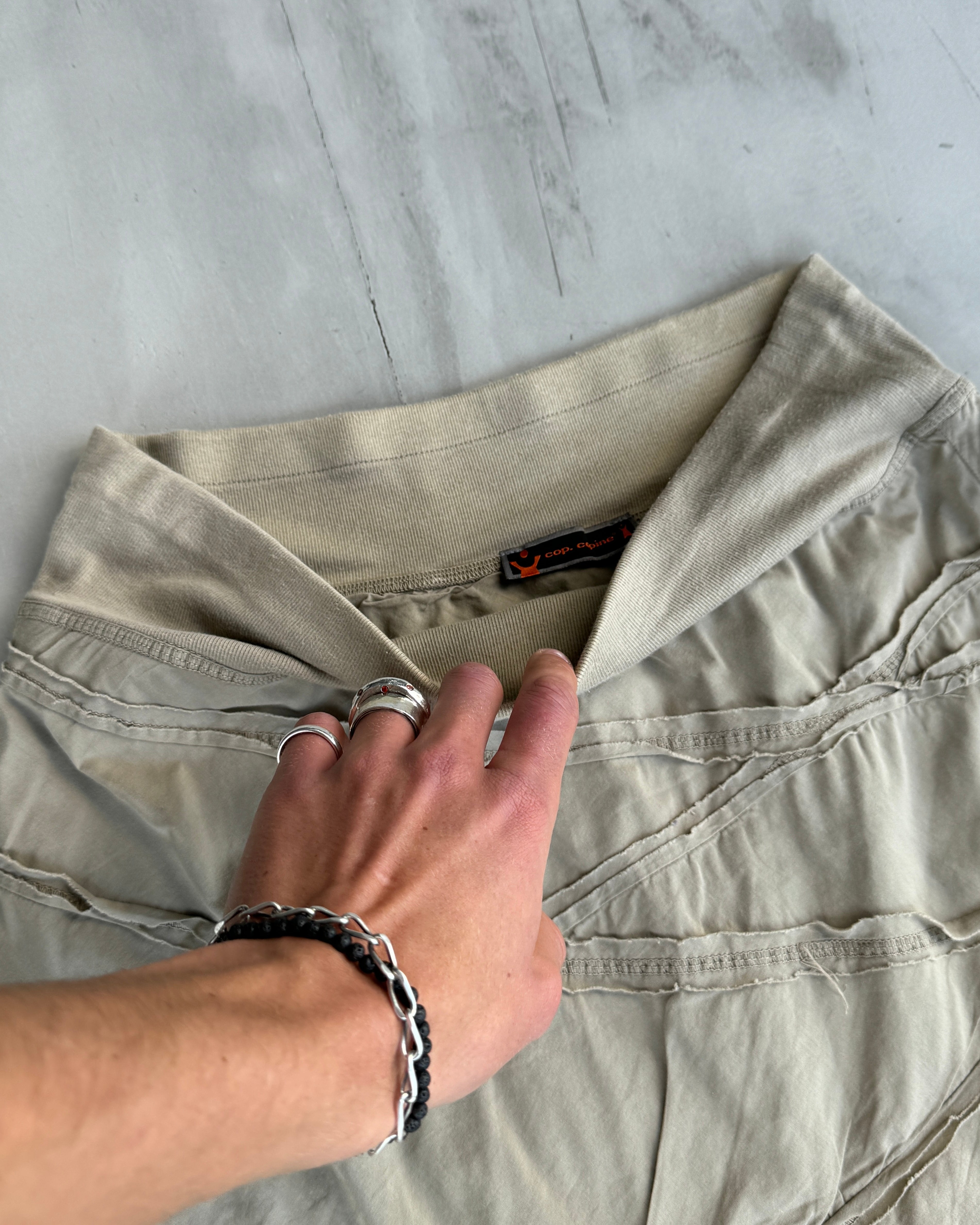 COP COPINE BEIGE COTTON RUFFLE MAXI SKIRT - M/L