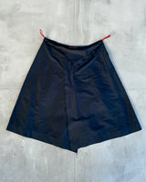 PRADA SPORT DARK BLUE COTTON ASYMMETRIC MIDI SKIRT - M