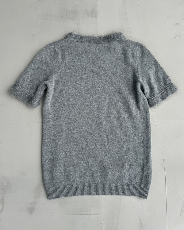 PRADA WOOL & CASHMERE GREY T SHIRT - M