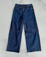 JPG JEANS BY GAULTIER 90'S RAW HEM WIDE LEG JEANS - W26"