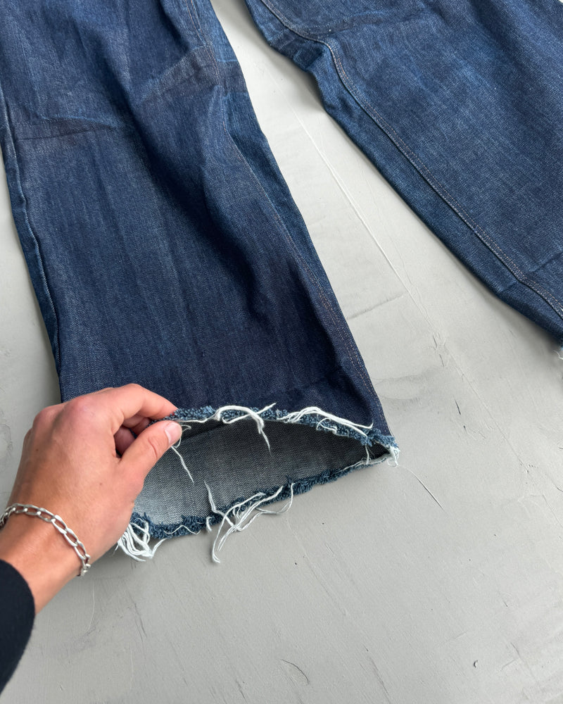 JPG JEANS BY GAULTIER 90'S RAW HEM WIDE LEG JEANS W26