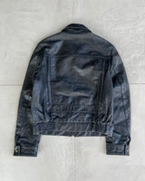 DIESEL 90'S BLACK LEATHER JACKET - L