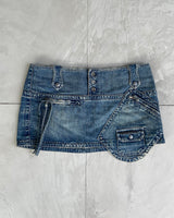 DIESEL 90'S DENIM OVERSIZED POCKET MINI SKIRT - M/L