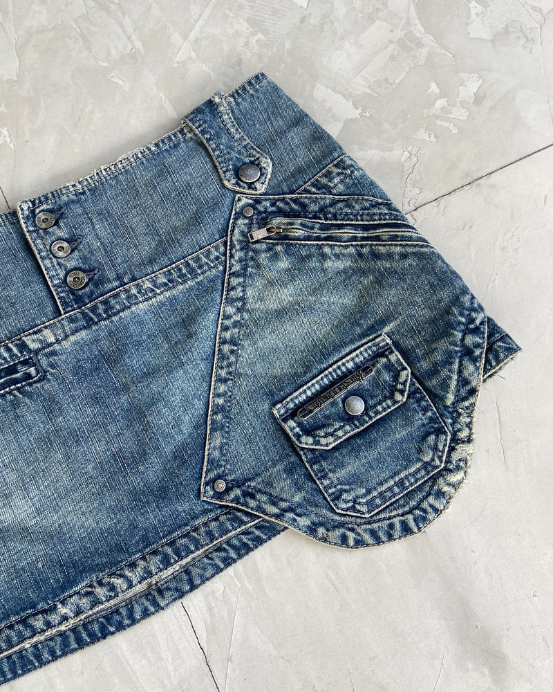 DIESEL 90'S DENIM OVERSIZED POCKET MINI SKIRT - M/L