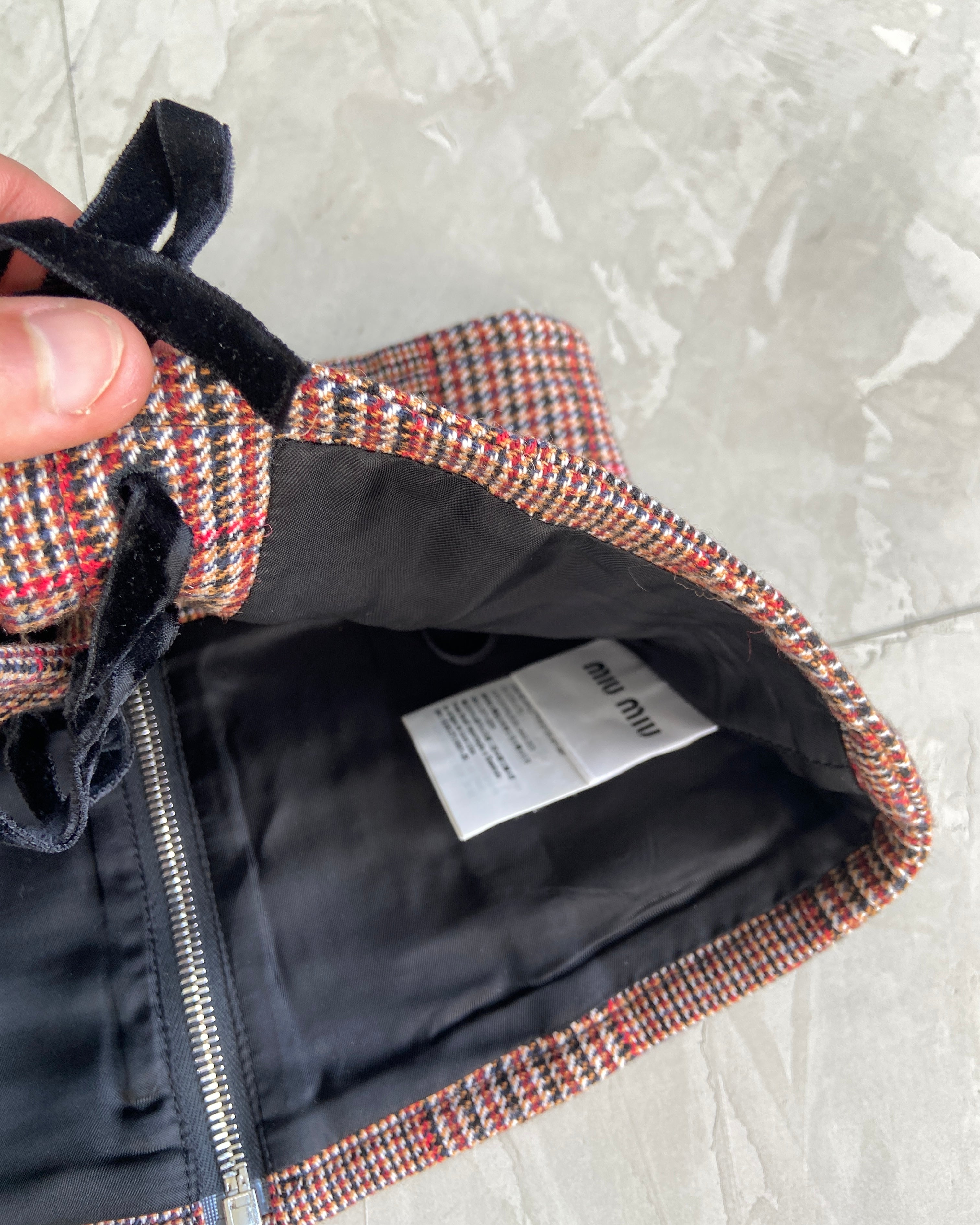 MIU MIU HOUNDSTOOTH PLAID CORSET - IT 38 / S