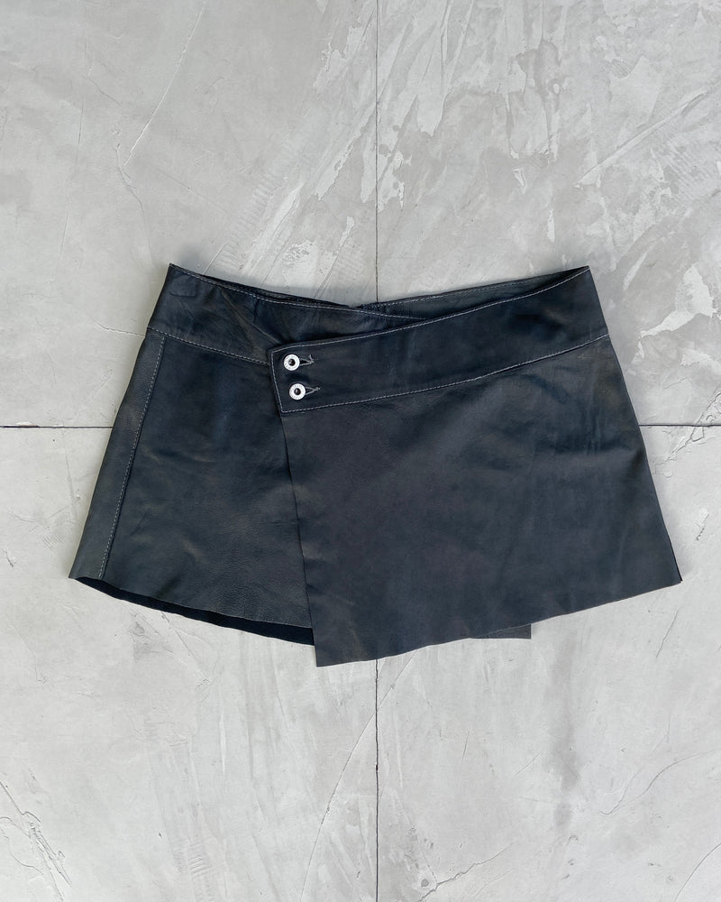 DIESEL LEATHER WRAP MINI SKIRT - S