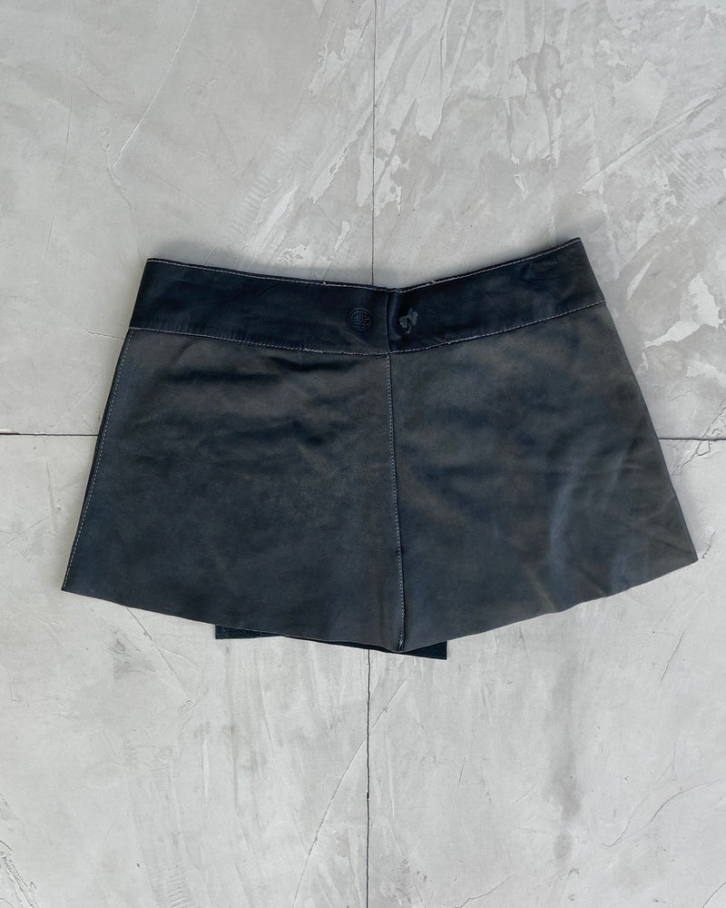 DIESEL LEATHER WRAP MINI SKIRT - S