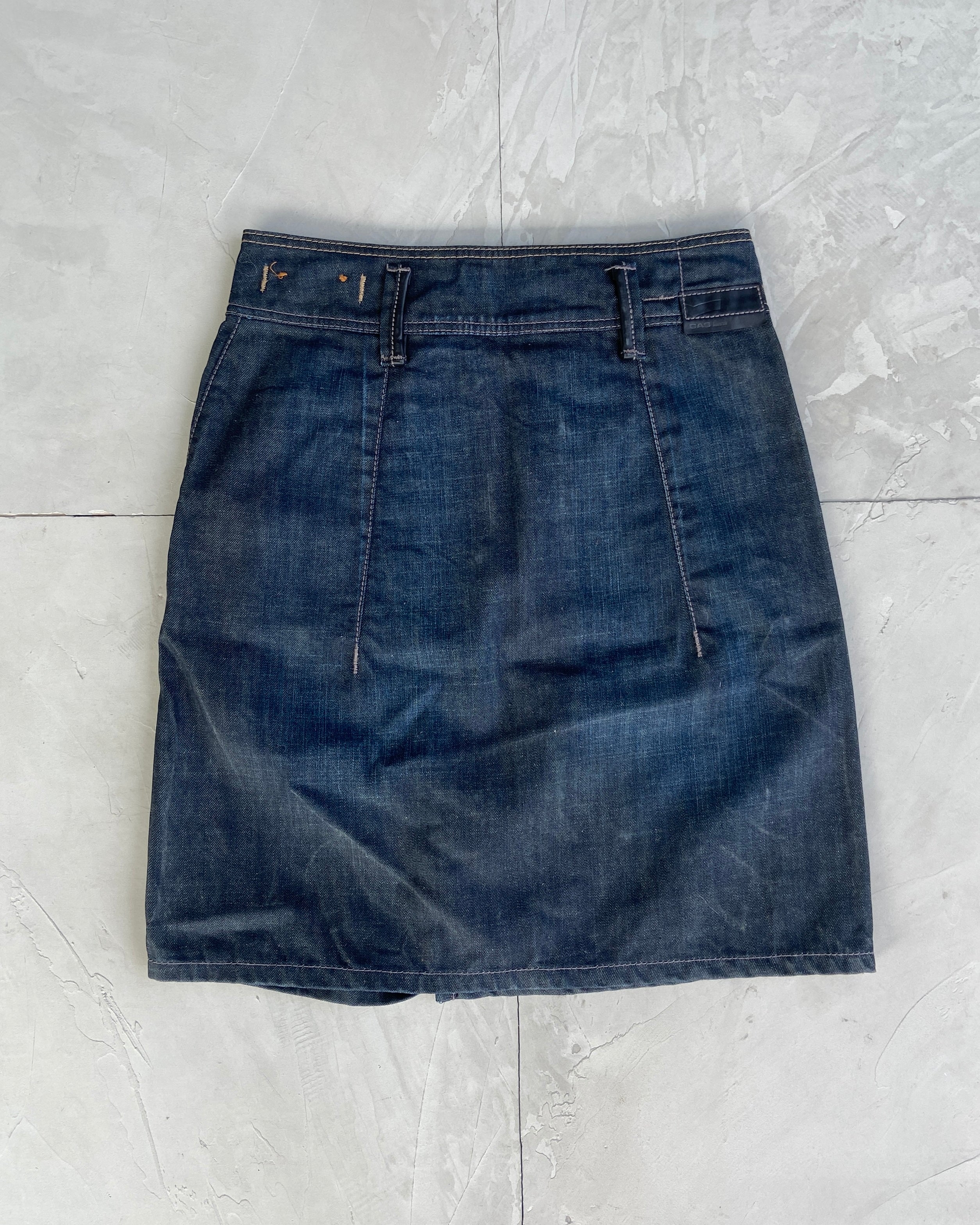 GAS 90'S DENIM WRAP SKIRT - S/M