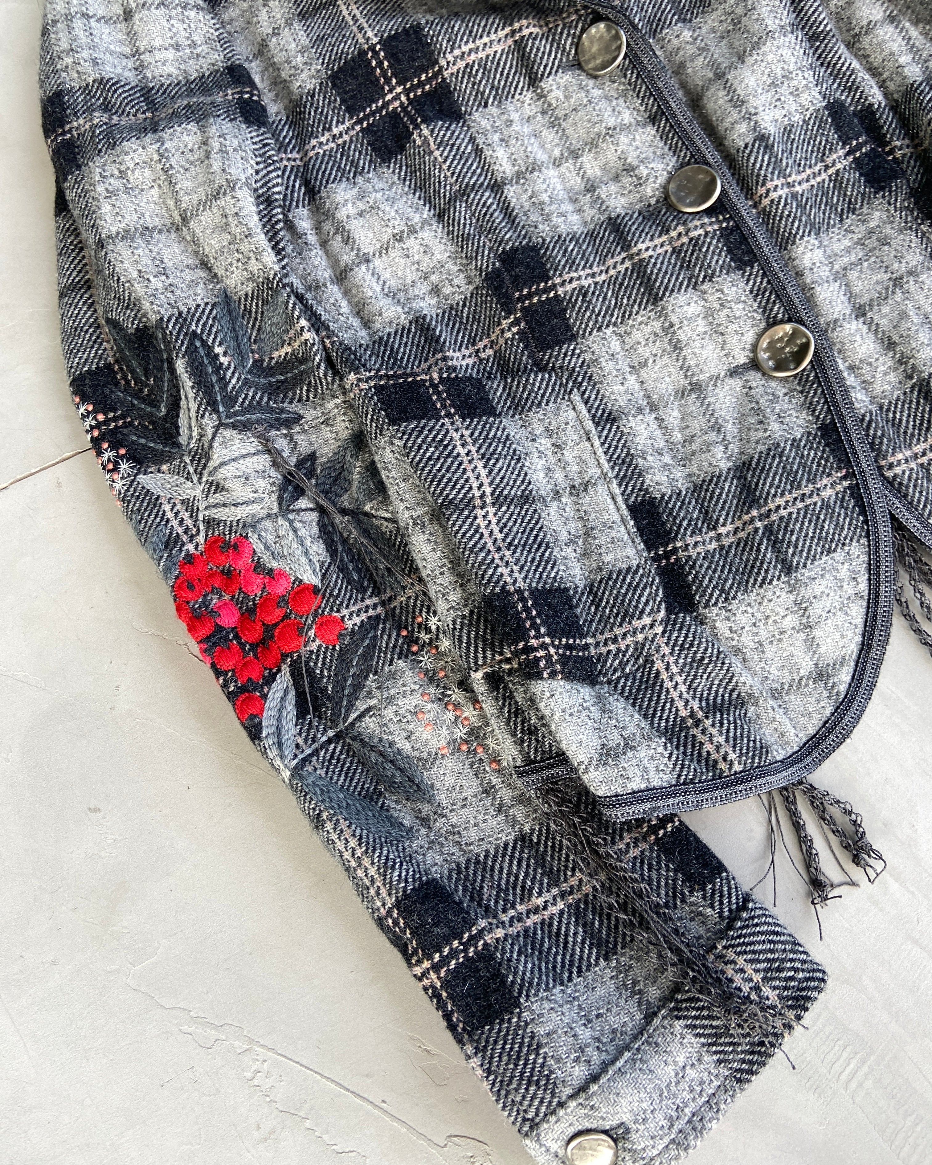 MARITHE FRANCOIS GIRBAUD MFG PLAID CHECK BLAZER - M