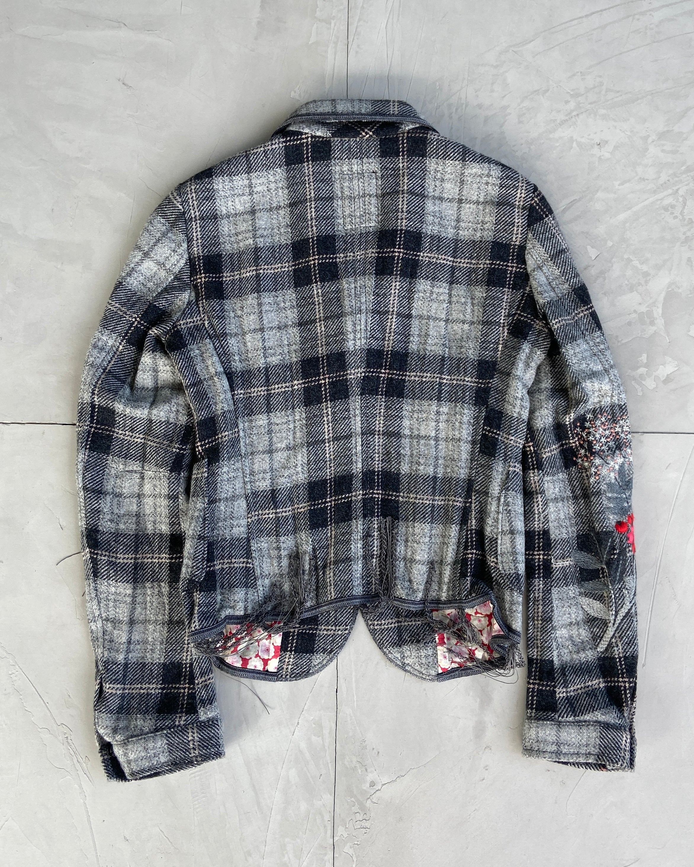 MARITHE FRANCOIS GIRBAUD MFG PLAID CHECK BLAZER - M