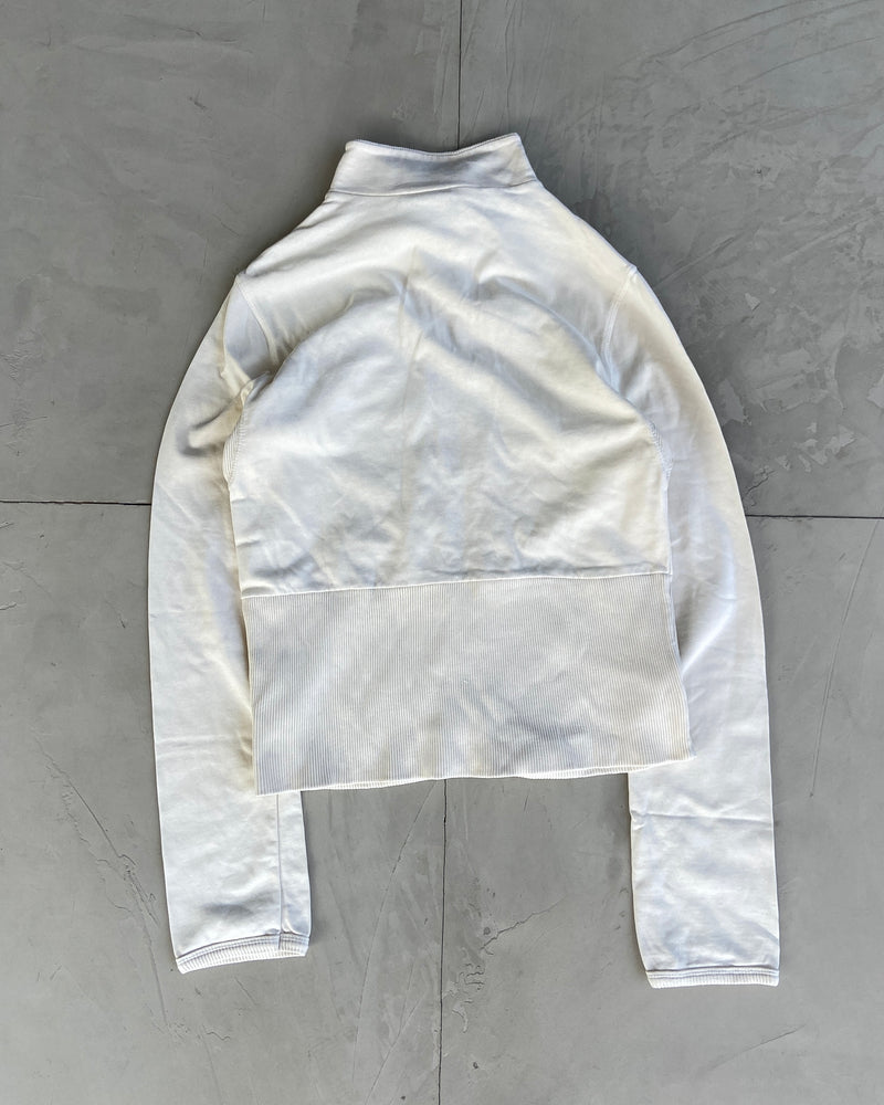 DIESEL WHITE LOGO ZIP UP SWEATSHIRT - M/L