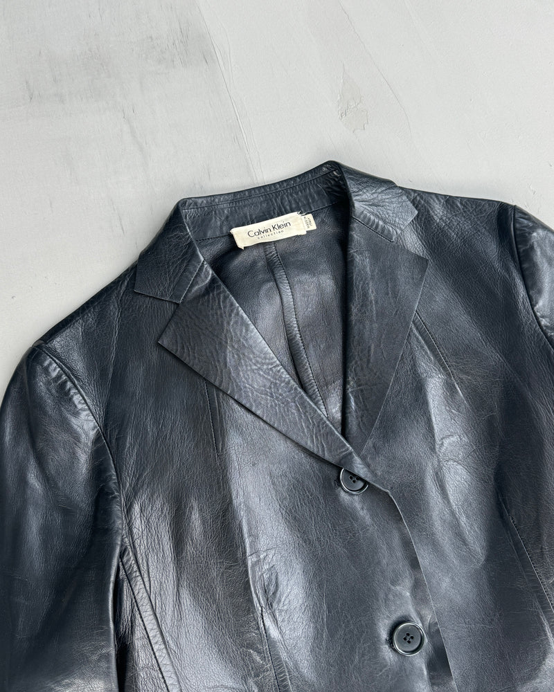 CALVIN KLEIN COLLECTION SS97 LEATHER BLAZER - XS