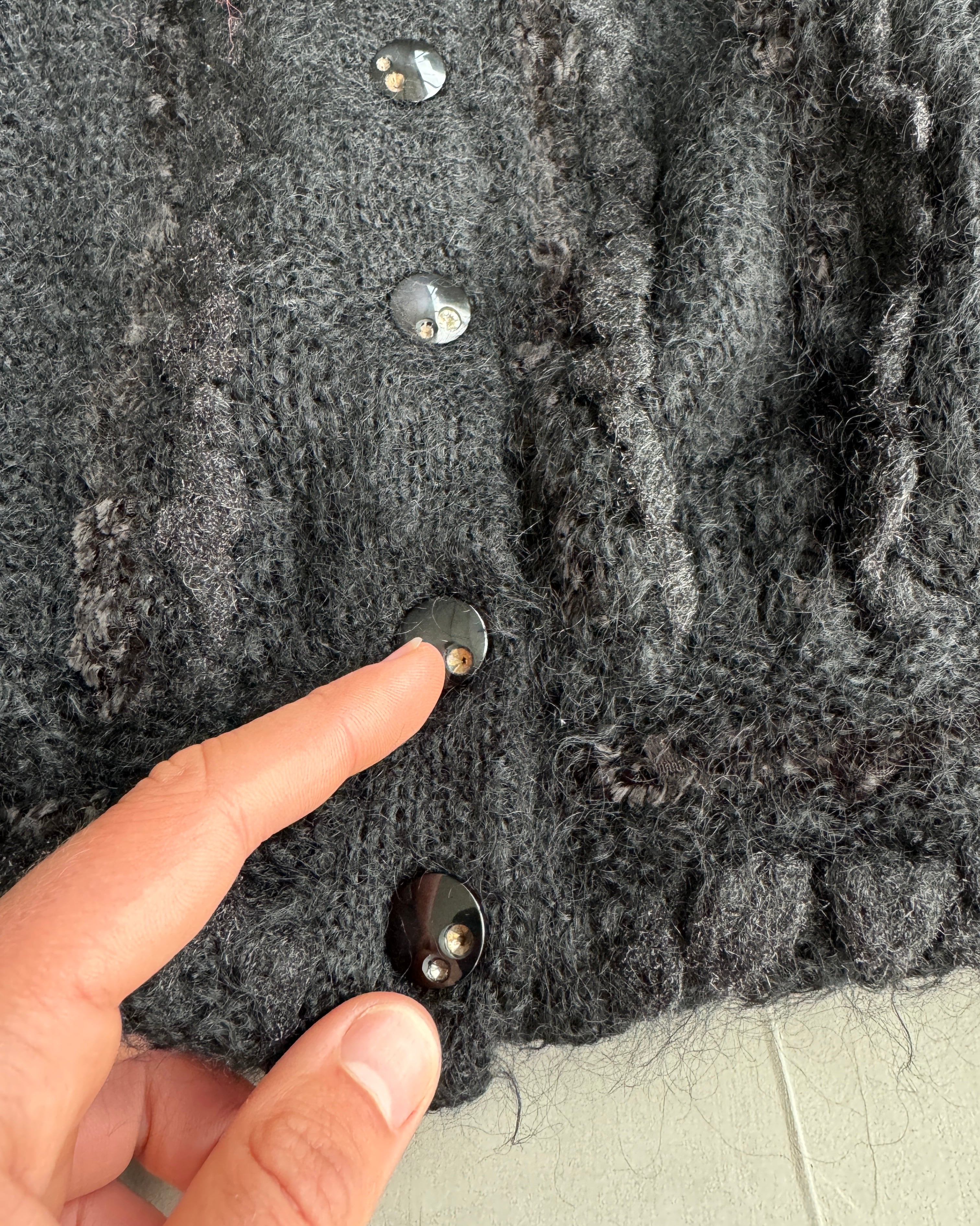 ENRICO DOMANI MOHAIR BUTTON UP KNIT - M