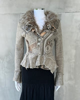 JUJU AND CHRISTINE ZIP UP FAUX FUR CARDIGAN JACKET - S/M