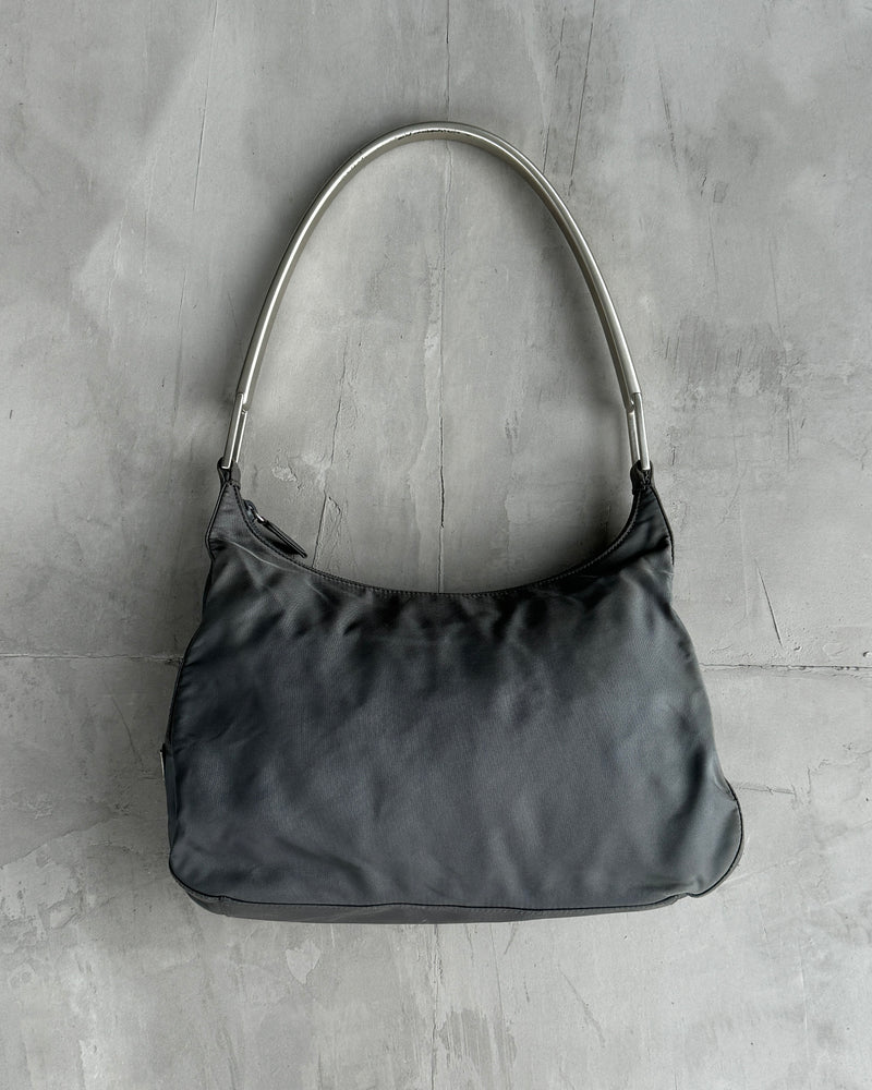 PRADA EARLY-2000'S NYLON & CHROME SHOULDER BAG