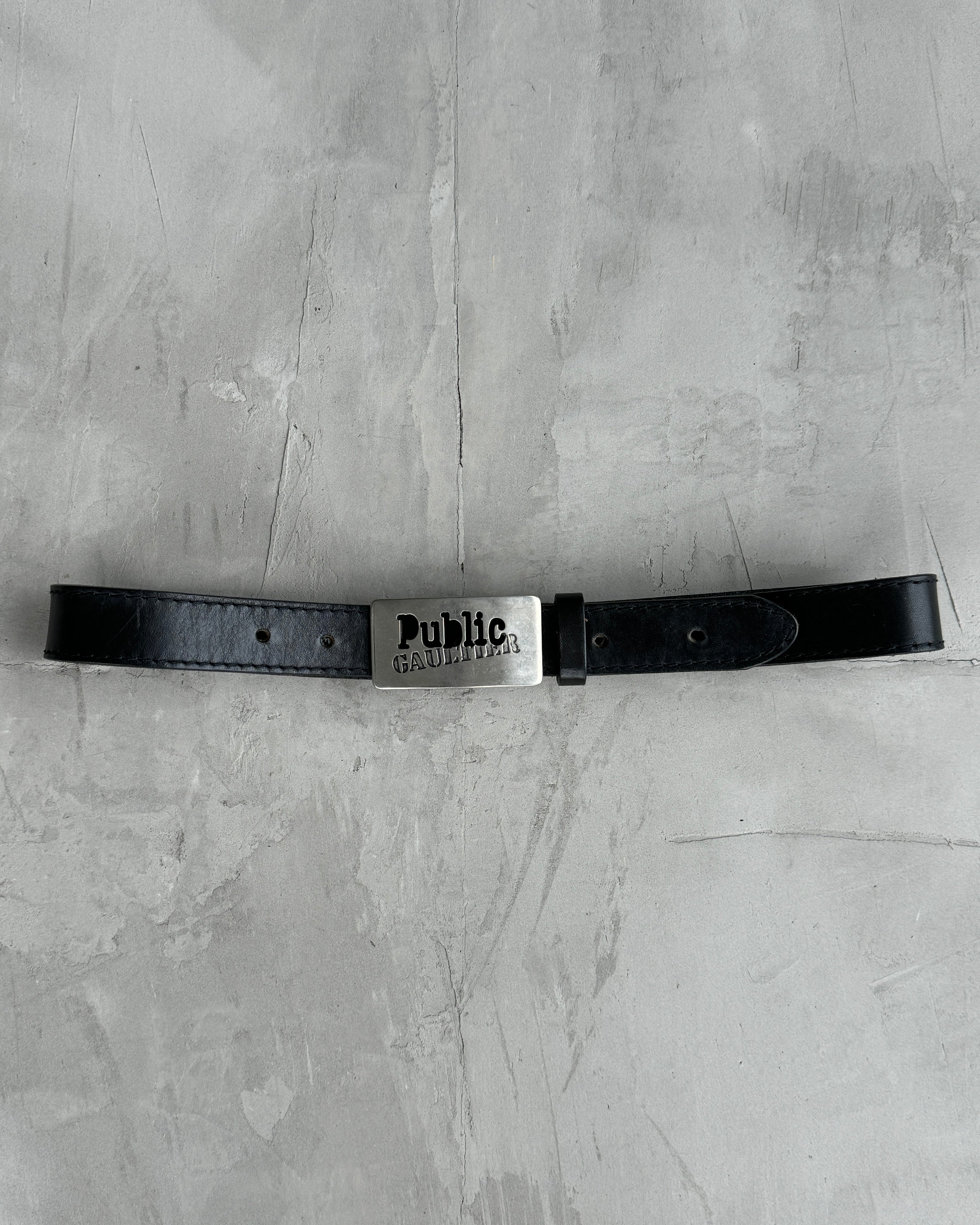 JEAN PAUL GAULTIER 'PUBLIC GAULTIER' METAL & LEATHER BELT - S