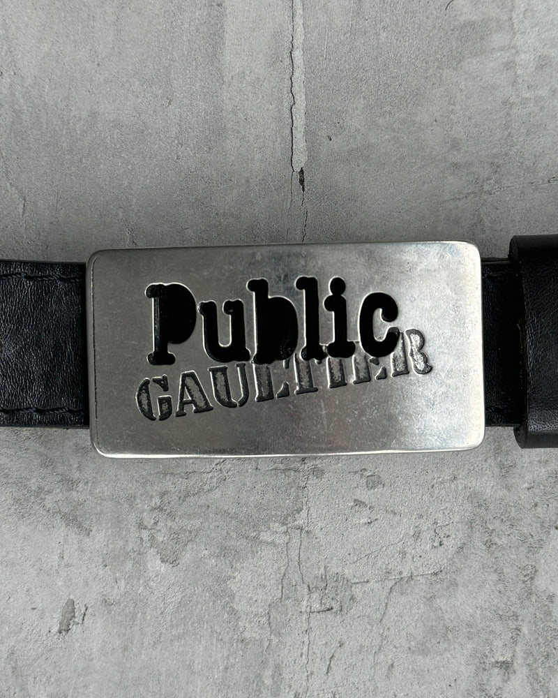 JEAN PAUL GAULTIER 'PUBLIC GAULTIER' METAL & LEATHER BELT - S