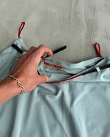 PRADA SPORT BABY BLUE NYLON SKIRT WITH LEATHER BELT - M