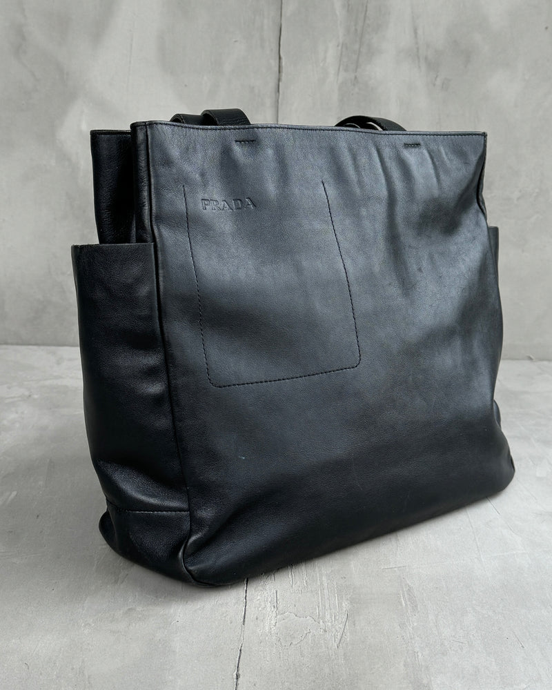 PRADA 2000'S LEATHER MULTI-POCKET TOTE BAG