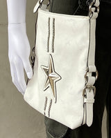 THIERRY MUGLER LEATHER & CHROME STAR SIDE BAG