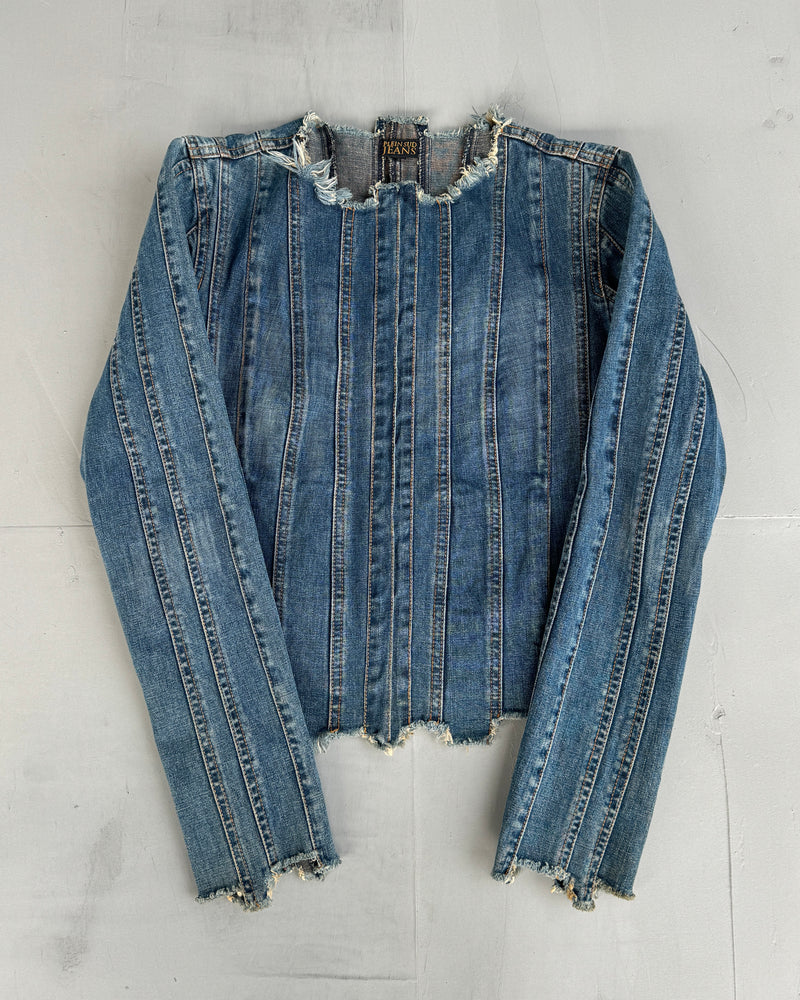 PLEIN SUD JEANS 2000'S DISTRESSED DENIM JACKET