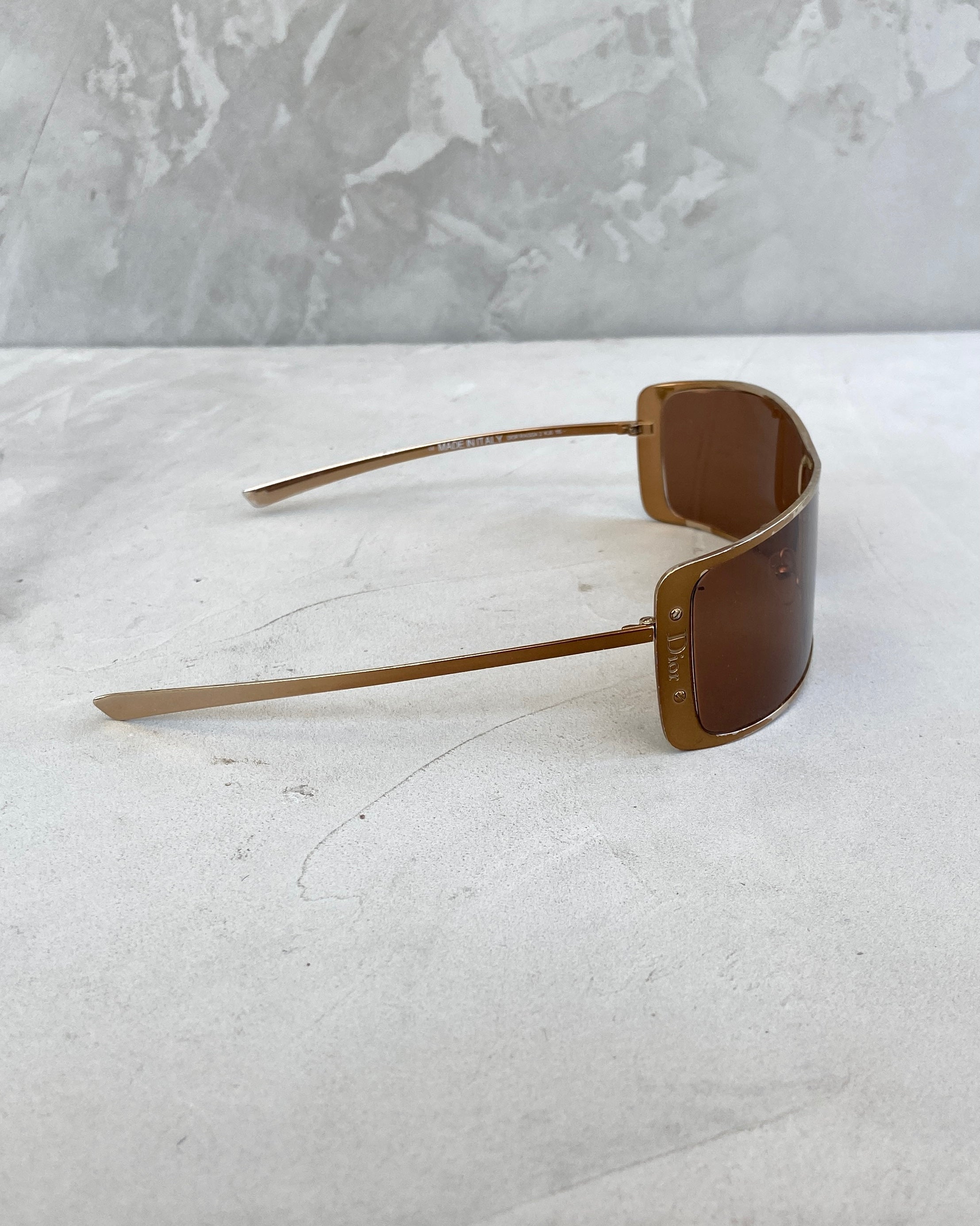 DIOR RAGGA 2 GOLD CHROME WRAP SUNGLASSES