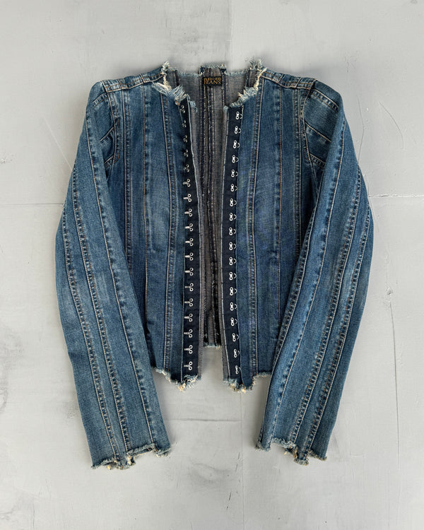 PLEIN SUD JEANS 2000'S DISTRESSED DENIM JACKET