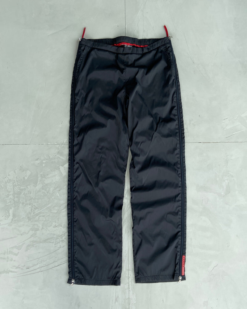 PRADA SPORT 2000'S NYLON ZIPPER TROUSERS - W32"