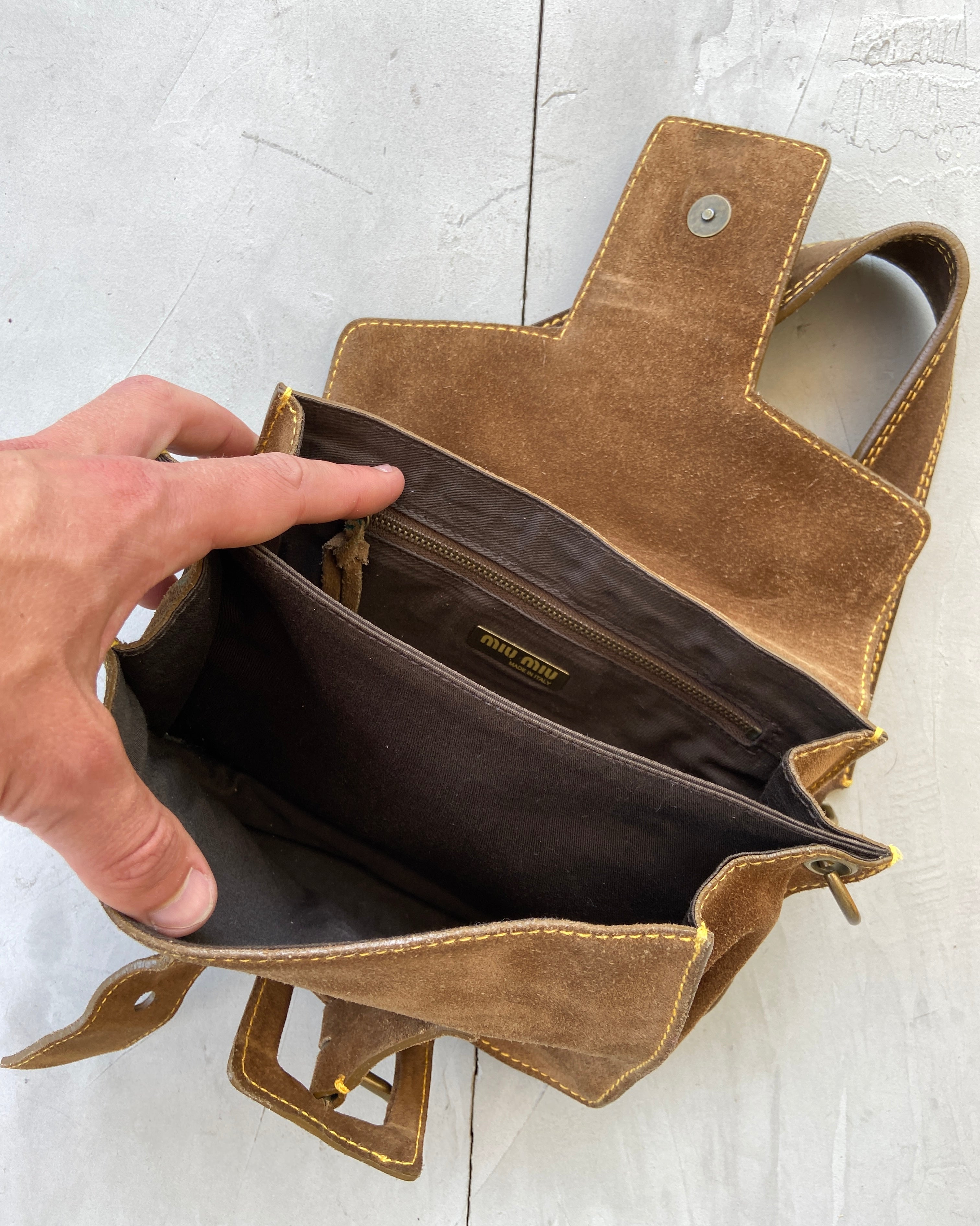 MIU MIU SUEDE LEATHER SIDE BAG