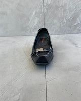 PRADA LEATHER AND SUEDE 'CLIP' KITTEN HEELS - EU 36