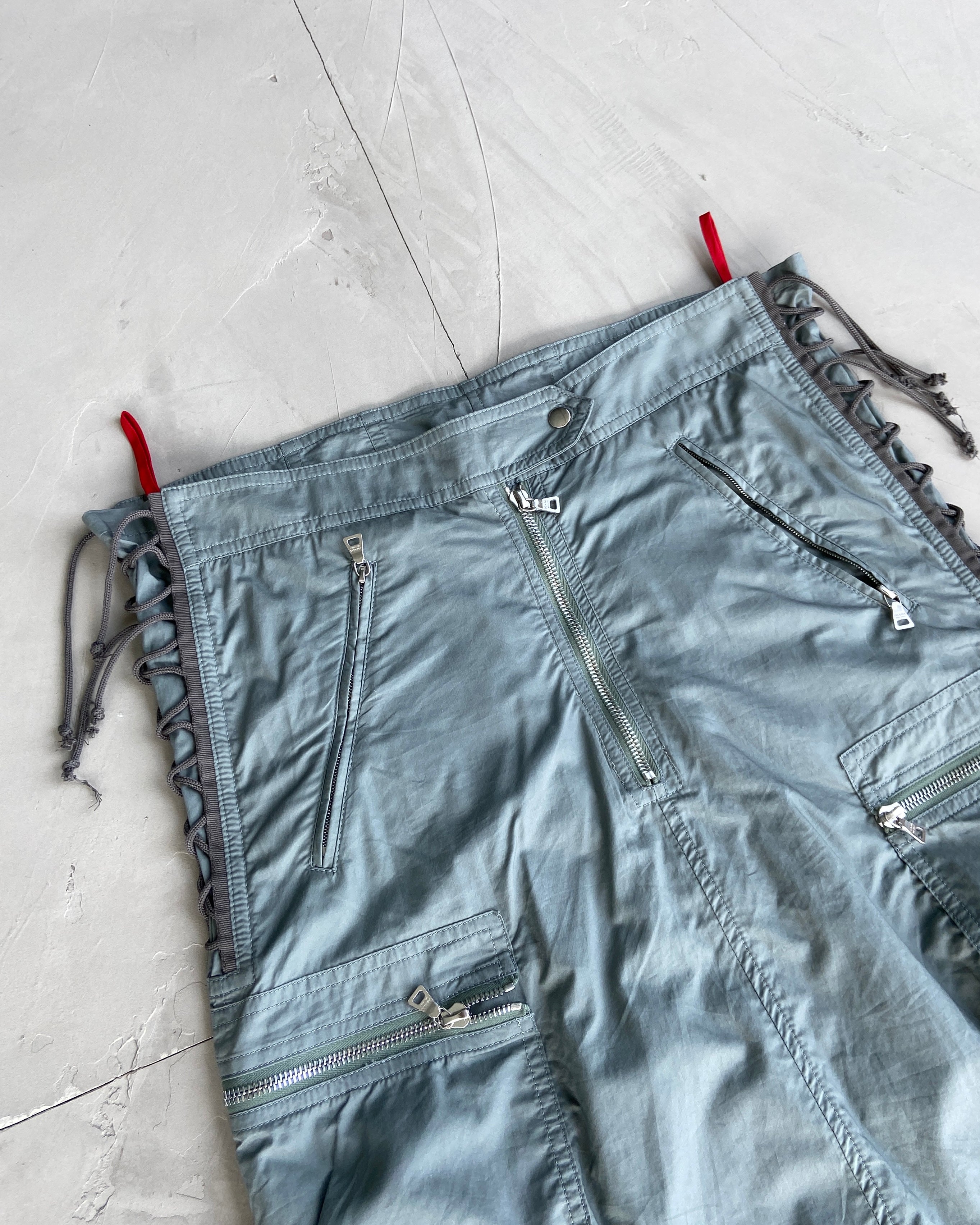 PRADA 00'S CARGO LACE UP MIDI SKIRT - M