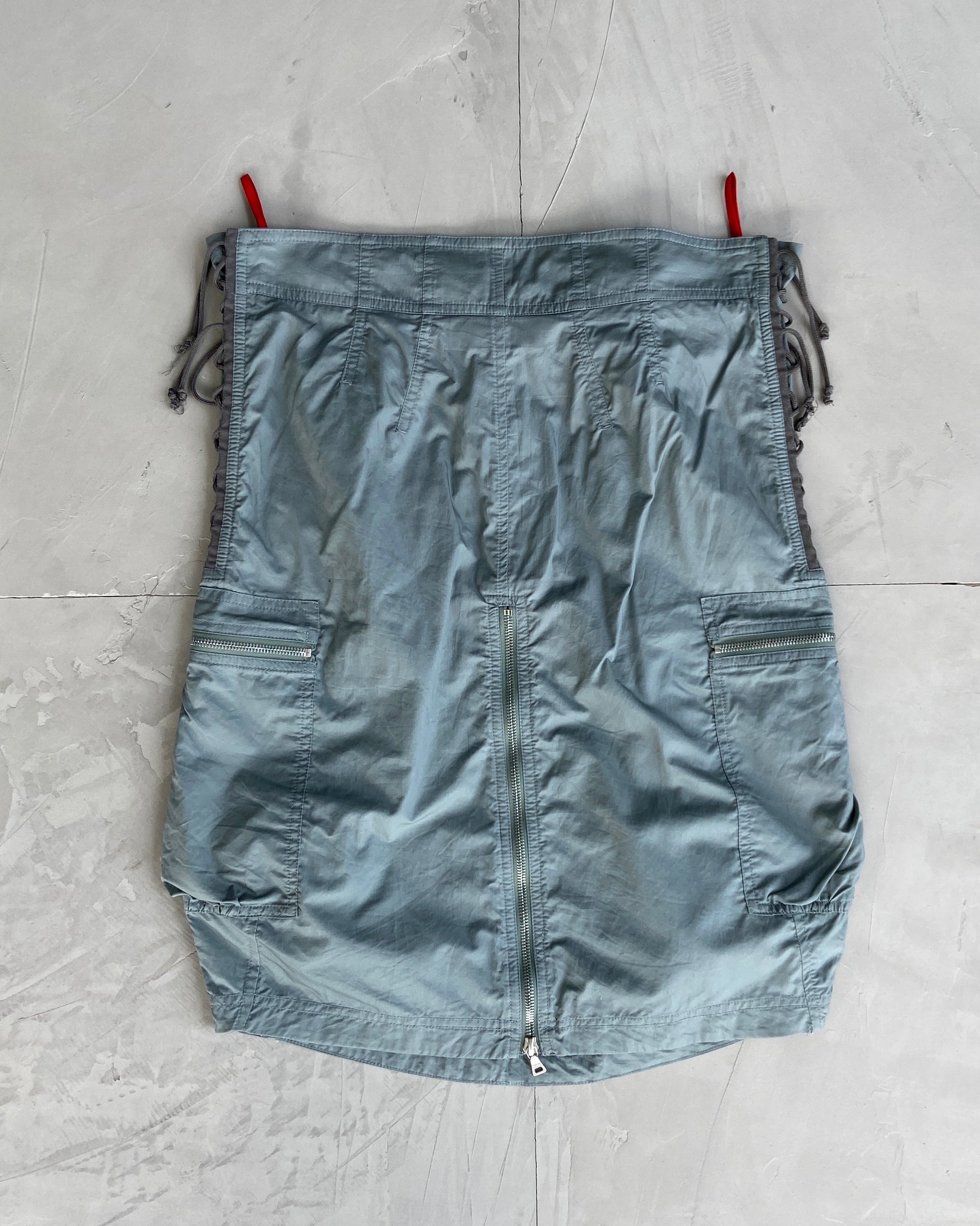 PRADA 00'S CARGO LACE UP MIDI SKIRT - M