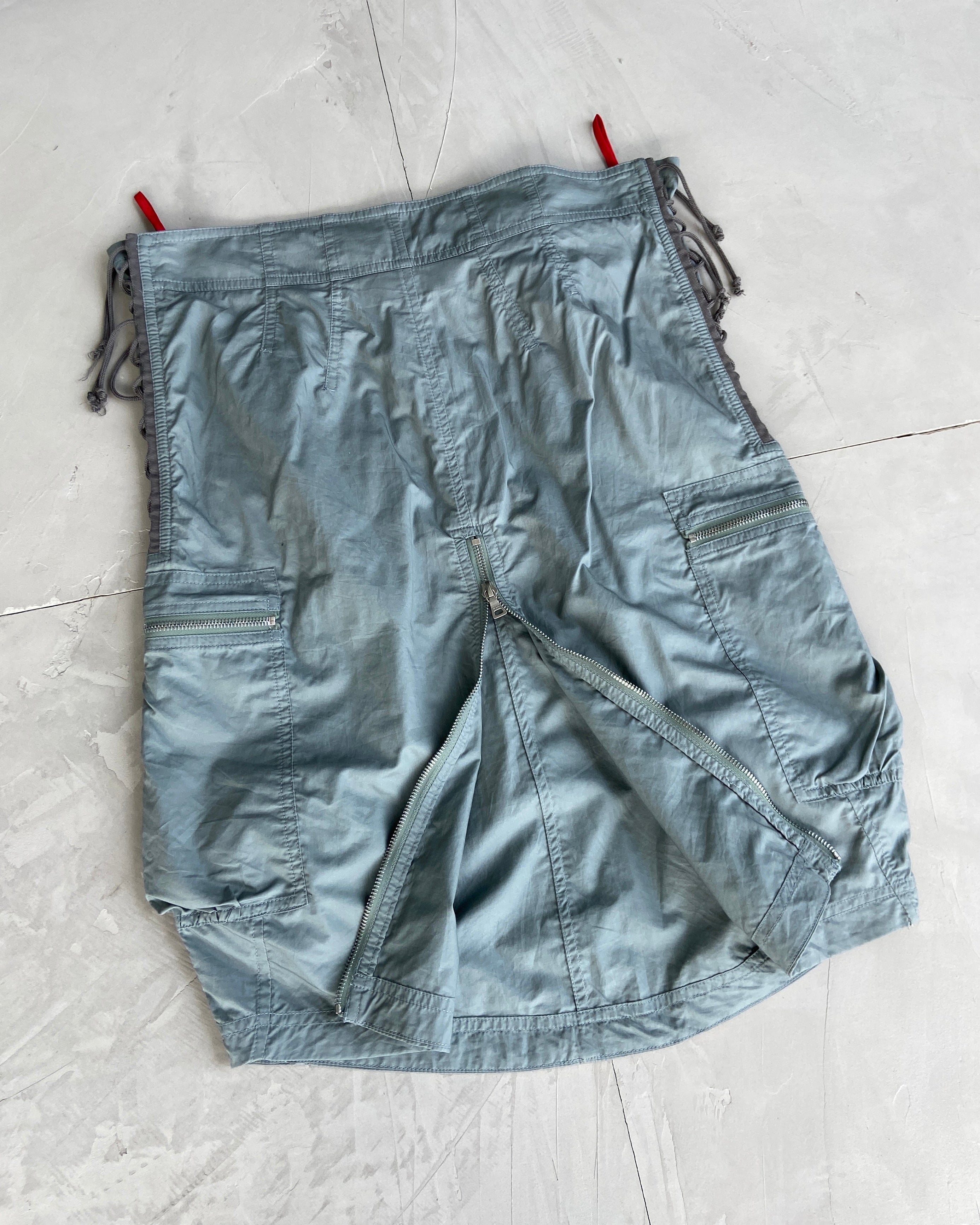 PRADA 00'S CARGO LACE UP MIDI SKIRT - M