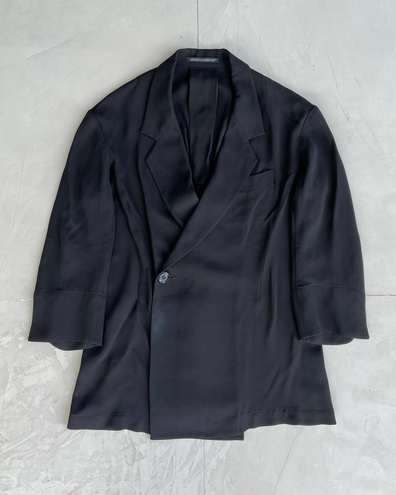 YOHJI YAMAMOTO SILK BLAZER JACKET - M