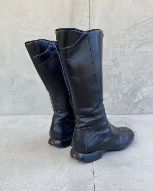 PRADA SPORT 90'S SQUARE LEATHER BOOTS - EU 35.5 / UK 3