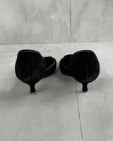 PRADA 2000'S BLACK SUEDE BUCKLE KITTEN HEEL - EU 36.5 / UK 3.5