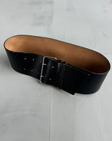 COMME DES GARCONS TRICOT 1990S WIDE BLACK LEATHER BELT