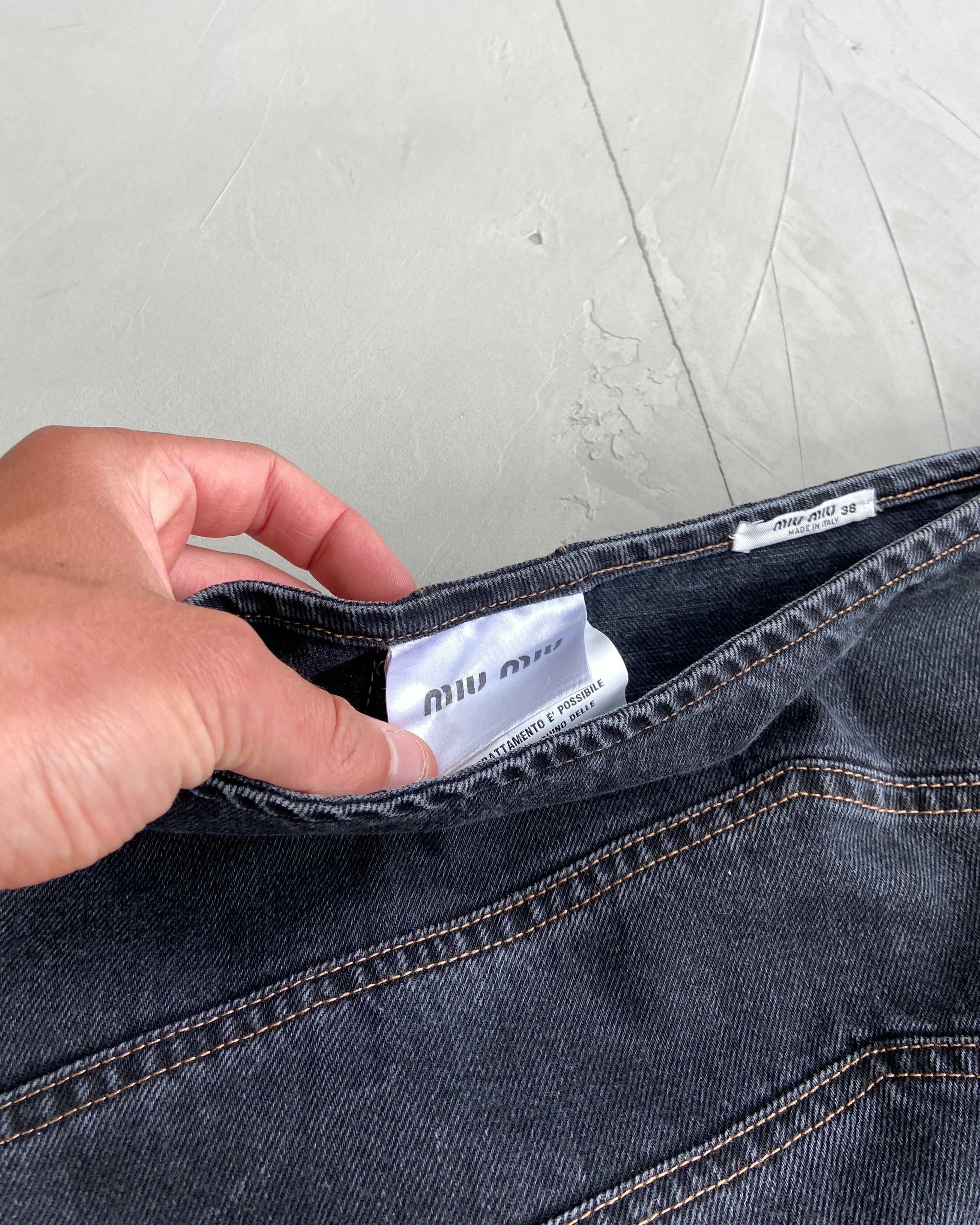 MIU MIU 2000'S DENIM MAXI SKIRT - S