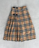 BURBERRY NOVA PLAID WRAP WOOL MAXI SKIRT - S