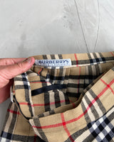 BURBERRY NOVA PLAID WRAP WOOL MAXI SKIRT - S