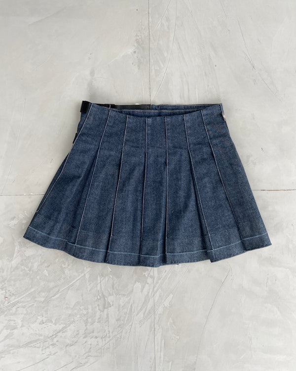 BURBERRY PLEATED BELT WRAP SKIRT - S/M