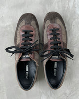 MIU MIU 2000'S BROWN SUEDE & MESH TRAINERS - UK 6.5